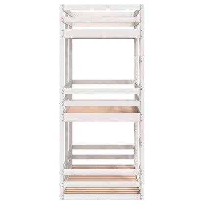 Lit superposé triple sans matelas 90x190 cm bois de pin massif