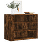 Armoire murale chêne fumé 75x35x60 cm bois d'ingénierie