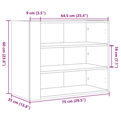 Armoire murale sonoma gris 75x35x60 cm bois d'ingénierie