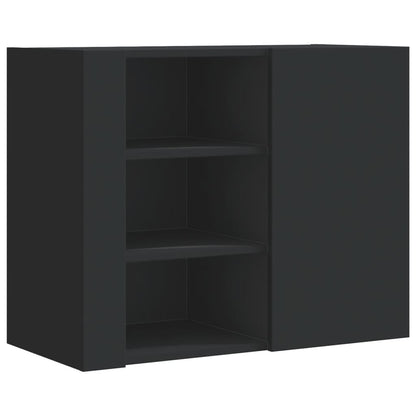 Armoire murale noir 75x35x60 cm bois d'ingénierie