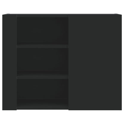 Armoire murale noir 75x35x60 cm bois d'ingénierie