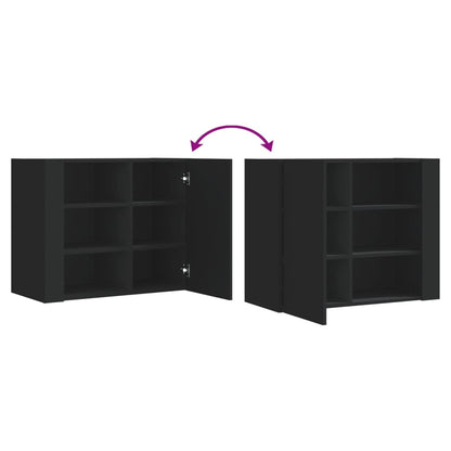 Armoire murale noir 75x35x60 cm bois d'ingénierie
