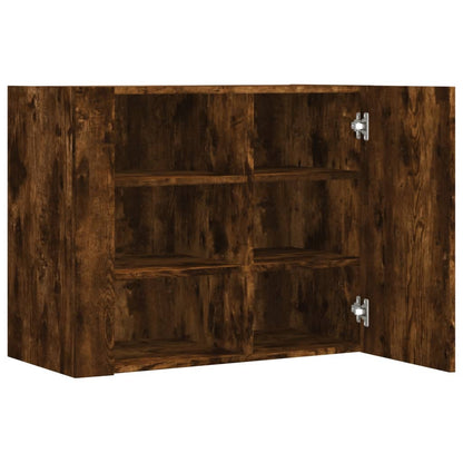 Armoire murale chêne fumé 75x35x60 cm bois d'ingénierie