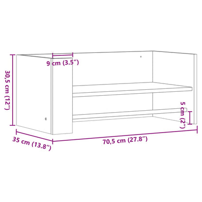 Étagère murale chêne marron 70,5x35x30,5 cm bois d'ingénierie