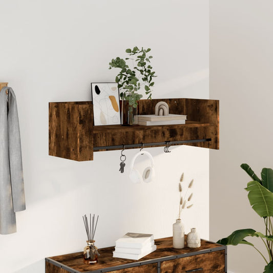 Étagère murale chêne fumé 100x35x30,5 cm bois d'ingénierie