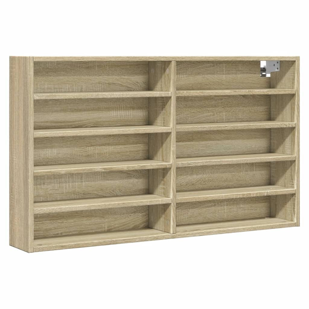 Armoire à vitrine chêne sonoma 100x15x58 cm bois d'ingénierie
