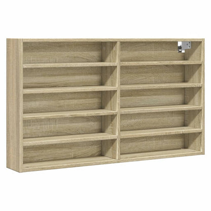 Armoire à vitrine chêne sonoma 100x15x58 cm bois d'ingénierie