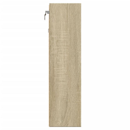 Armoire à vitrine chêne sonoma 100x15x58 cm bois d'ingénierie