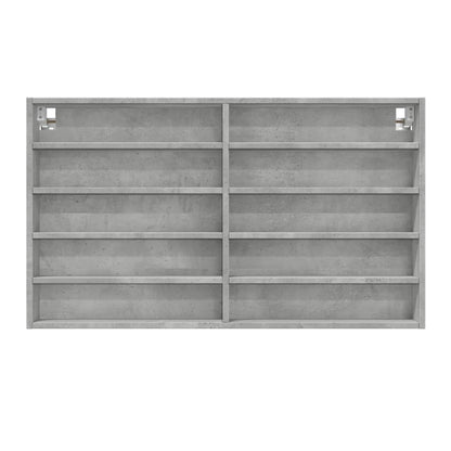 Armoire à vitrine gris béton 100x15x58 cm bois d'ingénierie