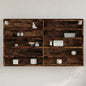 Armoire à vitrine chêne fumé 100x15x58 cm bois d'ingénierie