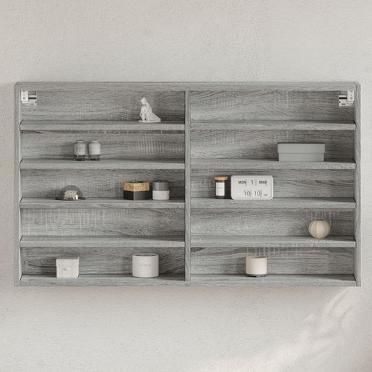 Armoire à vitrine sonoma gris 100x15x58 cm bois d'ingénierie