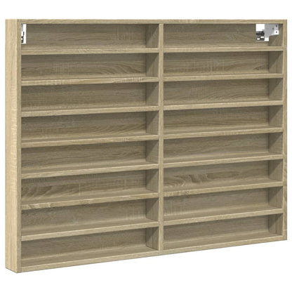 Armoire à vitrine chêne sonoma 100x8,5x75 cm bois d'ingénierie