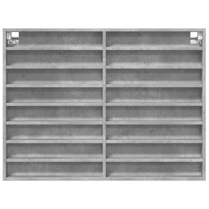 Armoire à vitrine gris béton 100x8,5x75 cm bois d’ingénierie