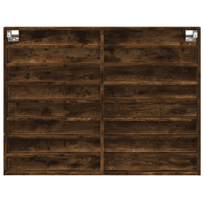 Armoire à vitrine chêne fumé 100x8,5x75 cm bois d'ingénierie