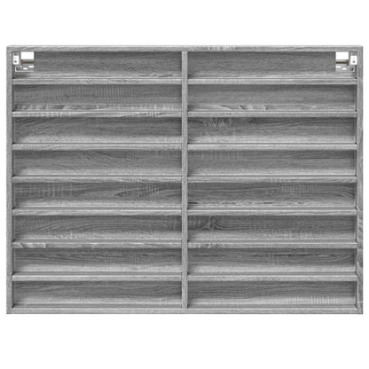 Armoire à vitrine sonoma gris 100x8,5x75 cm bois d'ingénierie