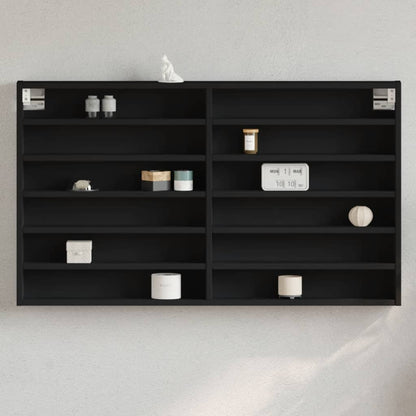 Armoire à vitrine noir 100x8,5x58 cm bois d'ingénierie