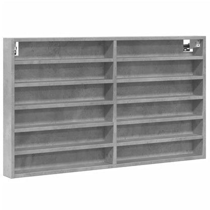 Armoire à vitrine gris béton 100x8,5x58 cm bois d'ingénierie