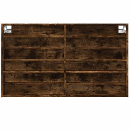 Armoire à vitrine chêne fumé 100x8,5x58 cm bois d'ingénierie