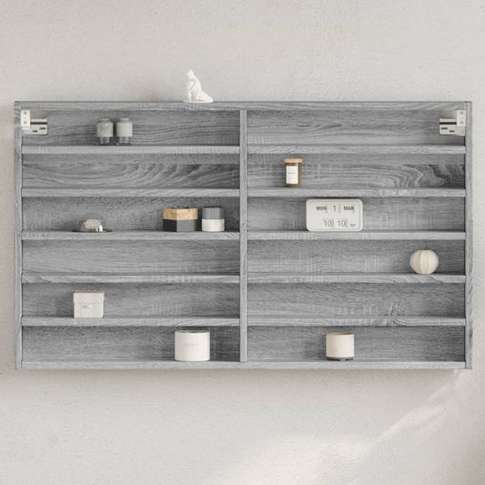 Armoire à vitrine sonoma gris 100x8,5x58 cm bois d'ingénierie