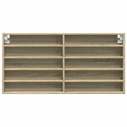 Armoire à vitrine chêne sonoma 100x8,5x50 cm bois d'ingénierie
