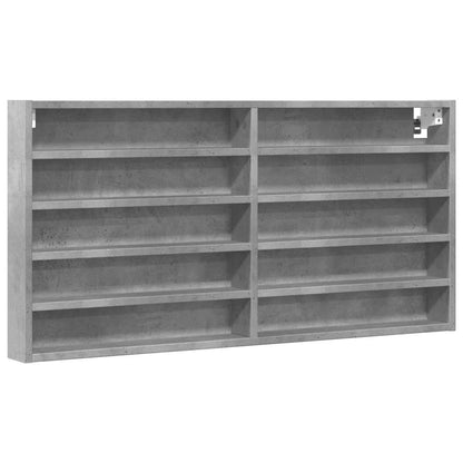 Armoire à vitrine gris béton 100x8,5x50 cm bois d'ingénierie