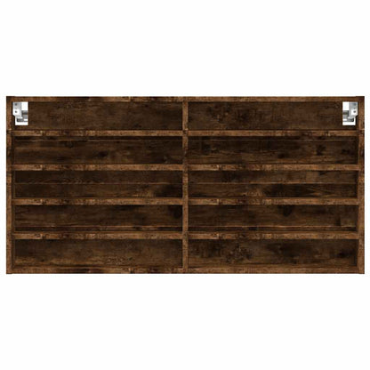 Armoire à vitrine chêne fumé 100x8,5x50 cm bois d'ingénierie
