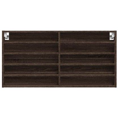 Armoire à vitrine chêne marron 100x8,5x50 cm bois d'ingénierie