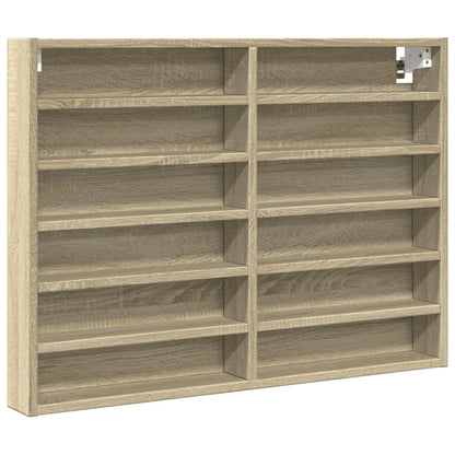 Armoire à vitrine chêne sonoma 80x8,5x58 cm bois d'ingénierie