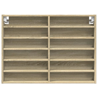 Armoire à vitrine chêne sonoma 80x8,5x58 cm bois d'ingénierie