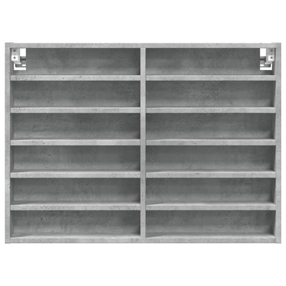 Armoire à vitrine gris béton 80x8,5x58 cm bois d'ingénierie