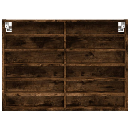 Armoire à vitrine chêne fumé 80x8,5x58 cm bois d'ingénierie