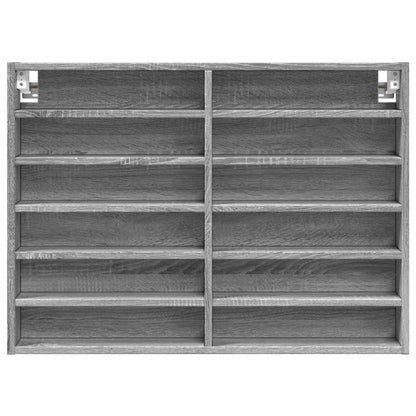 Armoire à vitrine sonoma gris 80x8,5x58 cm bois d'ingénierie