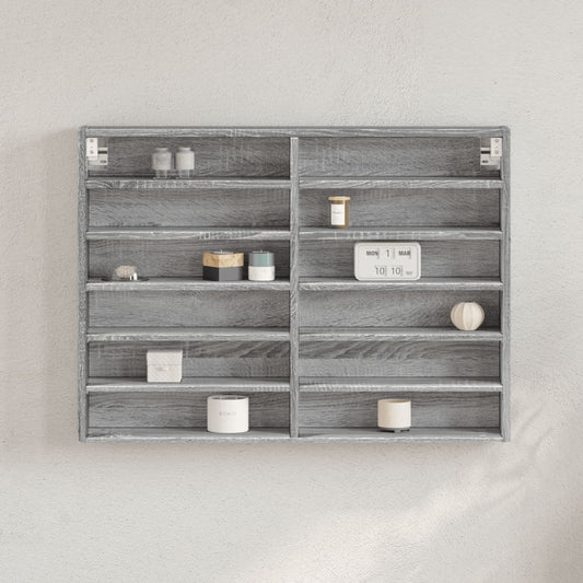 Armoire à vitrine sonoma gris 80x8,5x58 cm bois d'ingénierie