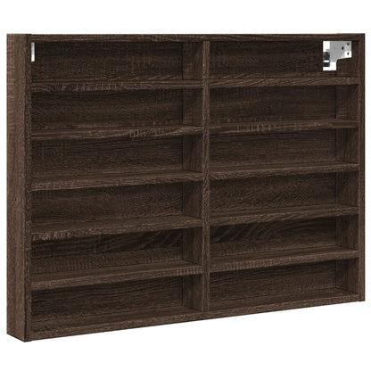 Armoire à vitrine chêne marron 80x8,5x58 cm bois d'ingénierie