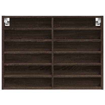 Armoire à vitrine chêne marron 80x8,5x58 cm bois d'ingénierie