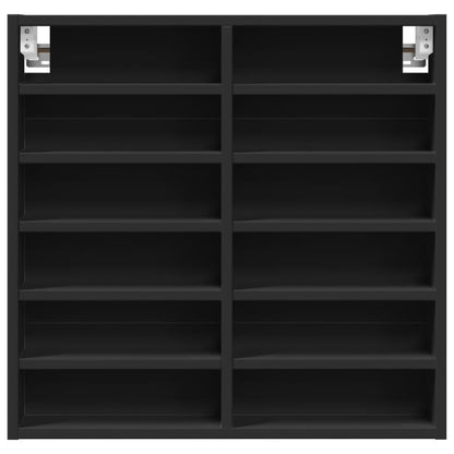 Armoire à vitrine noir 60x8,5x58 cm bois d'ingénierie