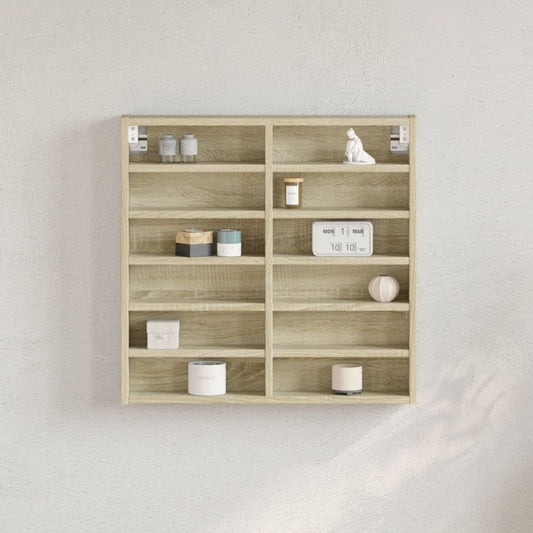 Armoire à vitrine chêne sonoma 60x8,5x58 cm bois d'ingénierie