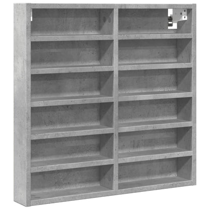 Armoire à vitrine gris béton 60x8,5x58 cm bois d'ingénierie