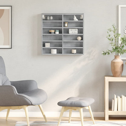 Armoire à vitrine gris béton 60x8,5x58 cm bois d'ingénierie