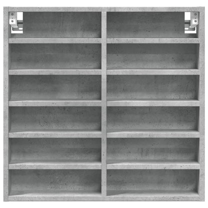Armoire à vitrine gris béton 60x8,5x58 cm bois d'ingénierie