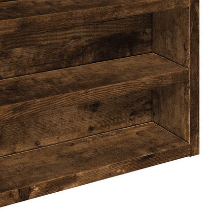 Armoire à vitrine chêne fumé 60x8,5x58 cm bois d'ingénierie
