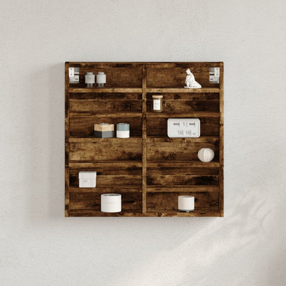 Armoire à vitrine chêne fumé 60x8,5x58 cm bois d'ingénierie