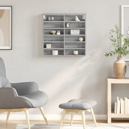 Armoire à vitrine sonoma gris 60x8,5x58 cm bois d'ingénierie