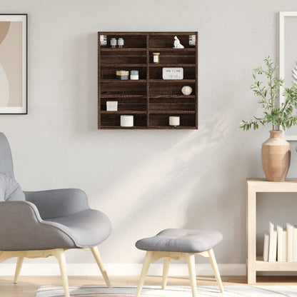 Armoire à vitrine chêne marron 60x8,5x58 cm bois d'ingénierie