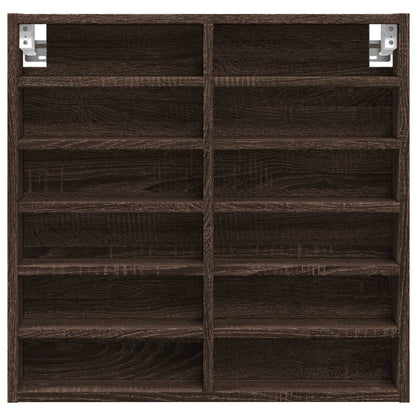 Armoire à vitrine chêne marron 60x8,5x58 cm bois d'ingénierie