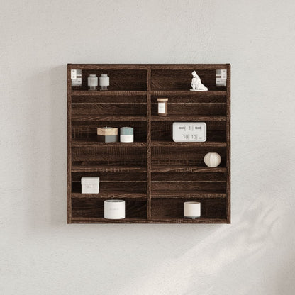 Armoire à vitrine chêne marron 60x8,5x58 cm bois d'ingénierie