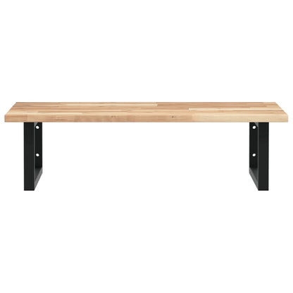 Étagère de vasque murale acier et bois massif d'acacia