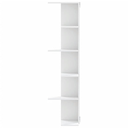 Étagère d'angle murale blanc 36,5x36,5x140 cm bois d'ingénierie