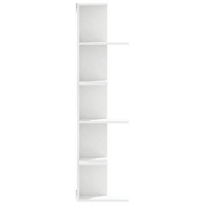 Étagère d'angle murale blanc 36,5x36,5x140 cm bois d'ingénierie