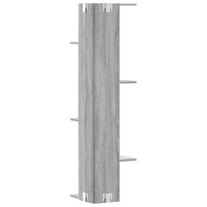 Étagère d'angle murale sonoma gris bois d'ingénierie